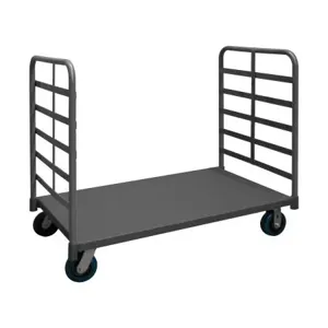 DURHAM MANUFACTURING EPT2RH30486PU95 Platform Truck, 2 Removable Handles, Capacity 3600 Lbs, Size 30 x 48 Inch, Gray | CF6KGG