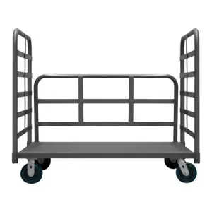 DURHAM MANUFACTURING EPT3RH24486PU95 Platform Truck, 3 Sided, Capacity 3600 Lbs, Size 24 x 48 Inch | CF6KHK