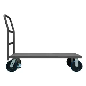 DURHAM MANUFACTURING EPTFL24488PU95 Platform Truck, Floor Lock, Capacity 3600 Lbs, Size 24 x 48 Inch | CF6KJH