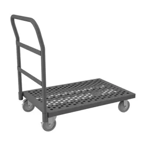 DURHAM MANUFACTURING EPTP24365PU95 Platform Truck, Perforated Deck, Capacity 1400 Lbs, Size 24 x 36 Inch | CF6KKA