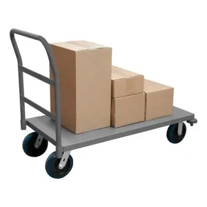 DURHAM MANUFACTURING EPTRB30488PU95 Platform Truck, Corner Bumper, Capacity 3600 Lbs, Size 30 x 48 Inch | CF6KKN