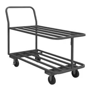 DURHAM MANUFACTURING EPTT183625PO95 Platform Truck, Flat Bar Deck, 2 Shelf, Capacity 1400 Lbs, Size 18 x 36 Inch | CF6KLD