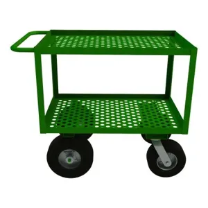 DURHAM MANUFACTURING GC-2436-2-10/12PN-83T Garden Cart, 2 Perforated Shelf, Capacity 1200 Lbs | CF6KLZ