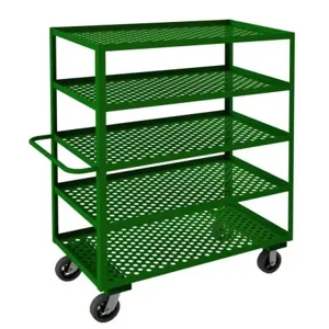 DURHAM MANUFACTURING GC-2448-5-6MR-83T Garden Cart, 5 Perforated Shelf, Size 30-1/4 x 66-1/4 x 63 Inch | CF6KMC