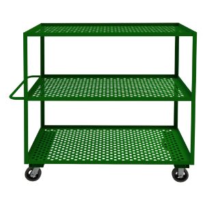 DURHAM MANUFACTURING GC-3060-3-6MR-83T Garden Cart, 3 Perforated Shelf, Size 30-1/4 x 66-1/4 x 63 Inch | CF6KMD