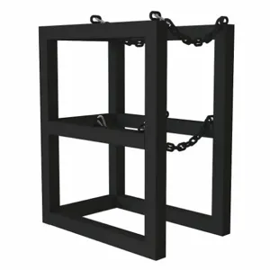 DURHAM MANUFACTURING GCRV-162430-08T Gas Cylinder Rack, 2 Vertical Cylinder Capacity, Size 16 x 24 x 30 Inch, Black | CF2BXF 55PW88