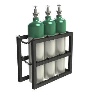 DURHAM MANUFACTURING GCRV-163630-08T Gasflaschenständer, 3 vertikale Flaschenkapazität, Größe 16 x 36 x 30 Zoll, Schwarz | CF2BXE 55PW87