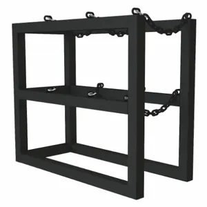 DURHAM MANUFACTURING GCRV-163630-08T Gas Cylinder Rack, 3 Vertical Cylinder Capacity, Size 16 x 36 x 30 Inch, Black | CF2BXE 55PW87