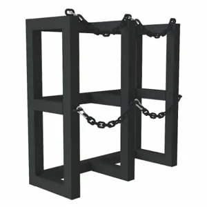 DURHAM MANUFACTURING GCRV-301230-08T Gas Cylinder Rack, 2 Vertical Cylinder Capacity, Size 30 x 12 x 30 Inch, Black | CF2BXD 55PW86