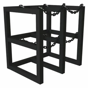 DURHAM MANUFACTURING GCRV-302430-08T Gas Cylinder Rack, 4 Vertical Cylinder Capacity, Size 30 x 24 x 30 Inch, Black | CF2BXB 55PW85