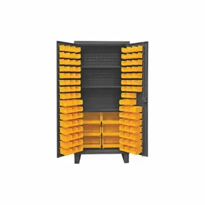 DURHAM MANUFACTURING HDC36-102-3S95 Industrial Cabinet, 12 Gauge, 102 Bin, Yellow | AH6RVD 36FC43