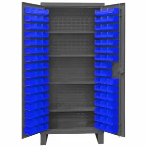 DURHAM MANUFACTURING HDC36-96-4S5295 Industrial Cabinet, 12 Gauge, 96 Bin, Blue | AH6RVL 36FC50