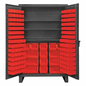 DURHAM MANUFACTURING HDC48-134-3S1795 Industrial Cabinet, 12 Gauge, 134 Bin, Red | AH6RVQ 36FC54