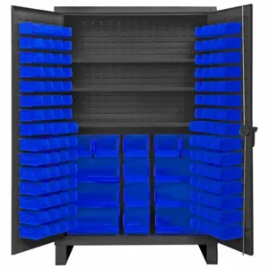 DURHAM MANUFACTURING HDC48-134-3S5295 Industrial Cabinet, 12 Gauge, 134 Bin, Blue | AH6RVR 36FC55