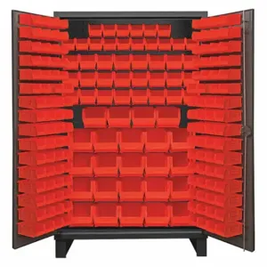 DURHAM MANUFACTURING HDC48-192-1795 Cabinet, 192 Red Bin, 12 Gauge, Size 48 x 24 x 78 Inch | CF6KPW