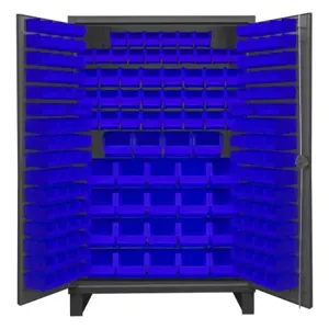 DURHAM MANUFACTURING HDC48-192-5295 Cabinet, 192 Blue Bin, 12 Gauge, Size 48 x 24 x 78 Inch | CF6KPX