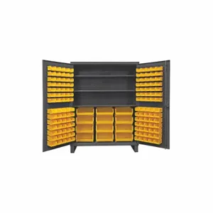 DURHAM MANUFACTURING HDC60-156-3S95 Industrial Cabinet, 12 Gauge, 156 Bin, Yellow | AH6RWB 36FC65