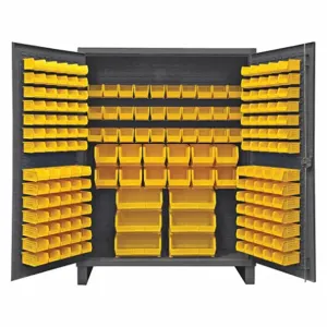 DURHAM MANUFACTURING HDC60-198-95 Industrial Cabinet, 12 Gauge, 198 Bin, Yellow | AH6RWE 36FC68