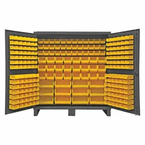 DURHAM MANUFACTURING HDC72-240-95 Industrial Cabinet, 12 Gauge, 240 Bin, Yellow | AH6RWL 36FC74