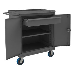 DURHAM MANUFACTURING HDCM243647-1T95 Mobile Bench Cabinet, 1 Shelf, Size 24-1/8 x 42-5/16 x 46-3/4 Inch | CF6KQA