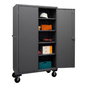 DURHAM MANUFACTURING HDCM48-4S-95 Mobile Cabinet, 4 Adjustable Shelf, 12 Gauge, Size 54-3/16 x 24 x 81 Inch | CF6KQC