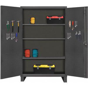 DURHAM MANUFACTURING HDCP244878-3S95 Pegboard Cabinet, Assembled, Size 24 x 48 x 78 Inch, Gray | CD2HXZ 410Y44