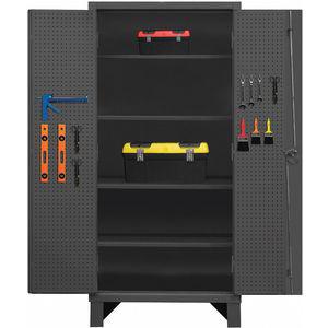 DURHAM MANUFACTURING HDCP243678-PB32-4S95 Pegboard Cabinet, 4 Adjustable Shelf, Assembled, Size 24 x 36 x 78 Inch, Gray | CD2WUH 410Y42