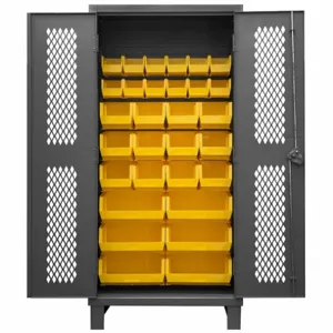 DURHAM MANUFACTURING HDCV36-30B-95 Ventilated Cabinet, 12 Gauge, 30 Bin, Yellow | AH6RPM 36FA34