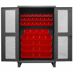 DURHAM MANUFACTURING HDCV48-42B-1795 Ventilated Cabinet, 12 Gauge, 42 Bin, Red | AH6RPY 36FA44