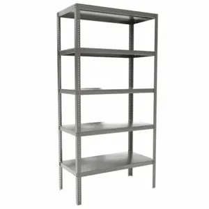 DURHAM MANUFACTURING HDS-244896-95 Shelving Unit, 5 Shelf, Size 48 x 24 x 96 Inch, Gray | AA7MRF 16D707