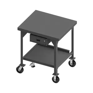 DURHAM MANUFACTURING HDWBMFL-4284-6PH-177-95 Mobile Workbench With Floor Lock, Heavy Duty, 1 Drawer, Size 84 x 42 Inch | CF6KRN