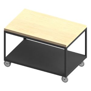 DURHAM MANUFACTURING HMT-2424-2-MT-95 High Deck Portable Table, Maple Top, Size 24-1/4 x 24-1/4 x 31-13/16 Inch | CF6KTZ