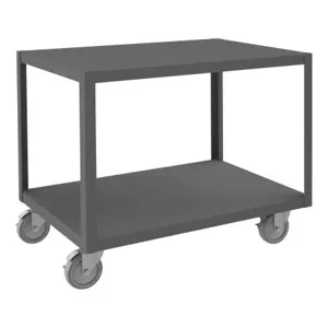 DURHAM MANUFACTURING HMT-2436-2-4SWB-95 High Deck Portable Table, 2 Shelf, Size 24-1/4 x 36-1/4 x 30-1/16 Inch | CF6KUA