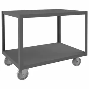 DURHAM MANUFACTURING HMT-2436-2-95 High Deck Portable Table, 2 Shelf, Size 24-1/4 x 36-1/4 x 30-1/16 Inch, Gray | AB3HMD 1TGN6