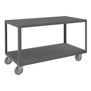 DURHAM MANUFACTURING HMT-2448-2-4SWB-95 High Deck Portable Table, 2 Shelf, Size 24-1/4 x 48-1/4 x 30-1/16 Inch | CF6KUD