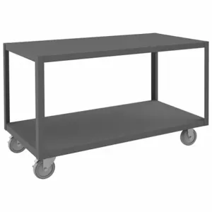 DURHAM MANUFACTURING HMT-2448-2-95 High Deck Portable Table, 2 Shelf, Size 24-1/4 x 48-1/4 x 30-1/16 Inch, Gray | AB3HMF 1TGN8