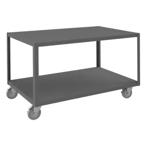 DURHAM MANUFACTURING HMT-3048-2-4SWB-95 High Deck Portable Table, 2 Shelf, Size 30-1/4 x 48-1/4 x 30-1/16 Inch | CF6KUH