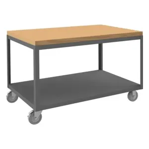 DURHAM MANUFACTURING HMT-3048-2-MT-95 High Deck Portable Table, Maple Top, Size 30-1/4 x 48-1/4 x 31-13/16 Inch | CF6KUJ