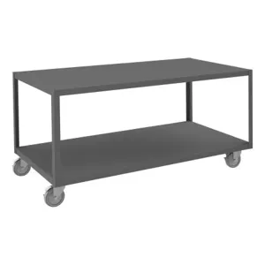 DURHAM MANUFACTURING HMT-3060-2-4SWB-95 High Deck Portable Table, 2 Shelf, Size 30-1/4 x 60-1/4 x 30-1/16 Inch | CF6KUK