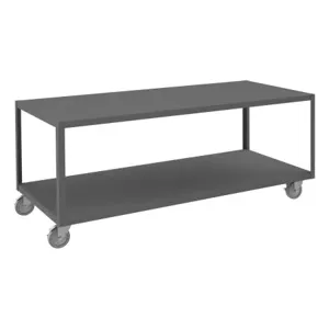 DURHAM MANUFACTURING HMT-3072-2-4SWB-95 High Deck Portable Table, 2 Shelf, 30-1/4 x 72-1/4 x 30-1/16 | CF6KUN