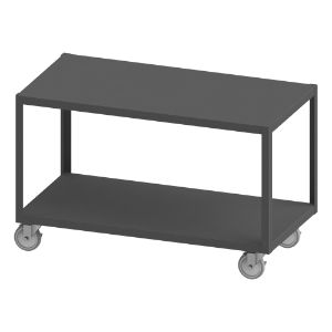 DURHAM MANUFACTURING HMT12G24365PU295 High Deck Portable Table, 2 Shelf, Size 24-1/4 x 36-1/4 x 30-1/8 Inch | CF6KUR