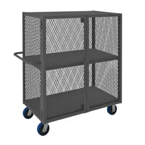 DURHAM MANUFACTURING HTL-2448-DD-2-6PU-95 Mesh Truck, 2 Shelf, Capacity 2000 Lbs, Size 24 x 48 Inch | CF6KVA