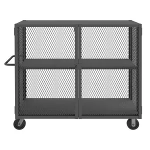 DURHAM MANUFACTURING HTL-2460-DD-1AS-95 Security Mesh Truck, 1 Adjustable Shelf, Capacity 2000 lbs, Size 24 x 60 Inch | CF6KVG