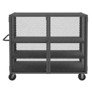 DURHAM MANUFACTURING HTL-2460-DD-2AS-95 Security Mesh Truck, 2 Adjustable Shelf, Capacity 2000 lbs, Size 24 x 60 Inch | CF6KVH