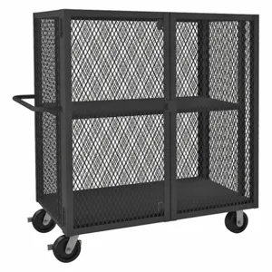 DURHAM MANUFACTURING HTL-3060-DD-1AS-95 Security Mesh Truck With Phenolic Caster, 2 Shelf, Size 30 x 60 Inch | CF6KVR