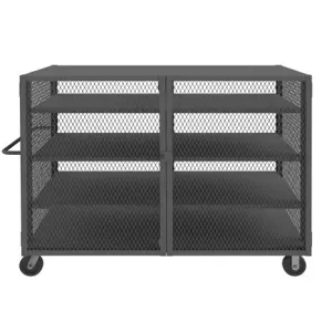 DURHAM MANUFACTURING HTL-3672-DD-3AS-95 Mesh Truck, 4 Shelf, Size 36 x 72 Inch, 2000 lbs. capacity | CF6KWE