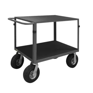 DURHAM MANUFACTURING IC243610PN95 Instrument Cart With 10 x 3 Inch Caster, Wood Panel, 2 Shelf, Size 24 x 36 Inch | CF6KWP