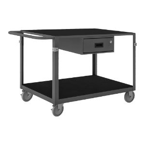 DURHAM MANUFACTURING IC24361DR5PU95 Instrument Cart With 5 x 1-1/4 Inch Caster, 1 Drawer, 2 Shelf, Size 24 x 36 Inch | CF6KWT
