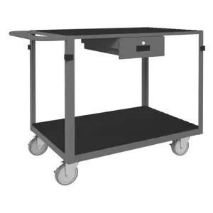 DURHAM MANUFACTURING IC24361DR5PU95 Instrument Cart With 5 x 1-1/4 Inch Caster, 1 Drawer, 2 Shelf, Size 24 x 36 Inch | CF6KWT