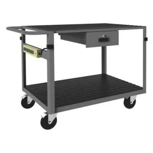 DURHAM MANUFACTURING IC2436311DRPS4SW5PO95 Instrument Cart With Polyolefin Caster, 1 Drawer, 2 Shelf, Size 24 x 36 Inch | CF6KWY